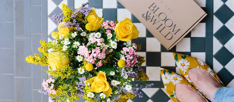 Bloom and Wild discount codes banner - bouquet of flowers from Bloom and Wild