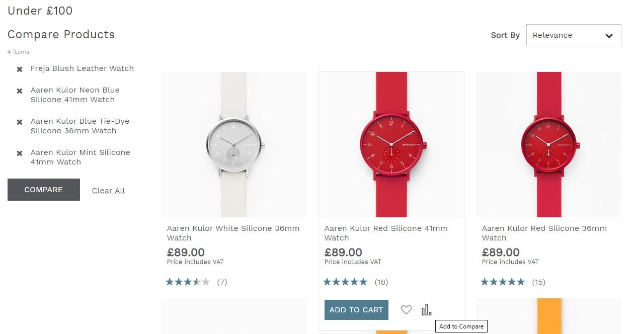 skagen compare products button